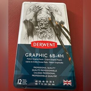 Derwent Graphic Pencils 6B-4H Set brand new unopened in the tin. Professional
